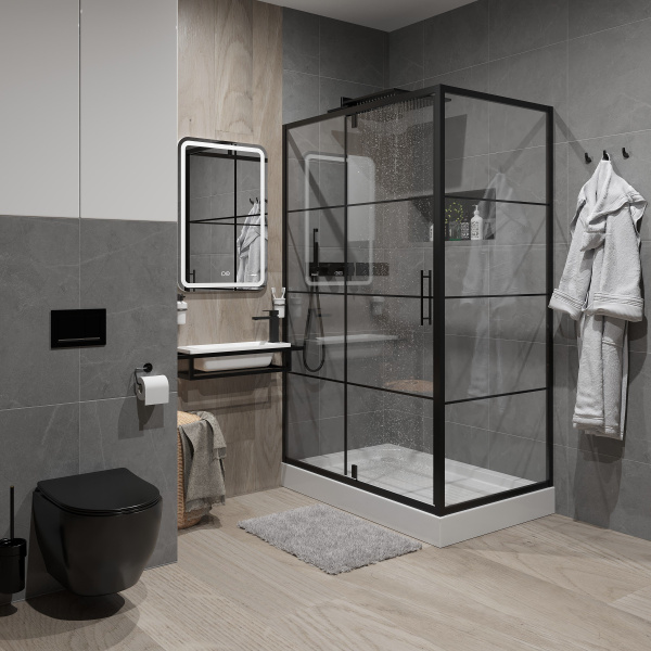 Душевой уголок Niagara Nova NG-0220-08 BLACK 120х80